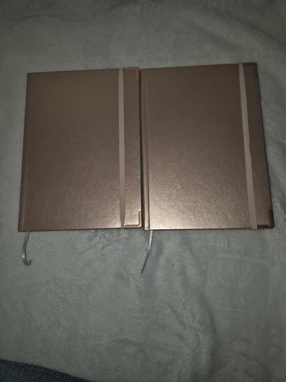 Lot of 2 Russell+Hazel Rose Gold Metallic Vegan Leather Hardcover Journals A5...